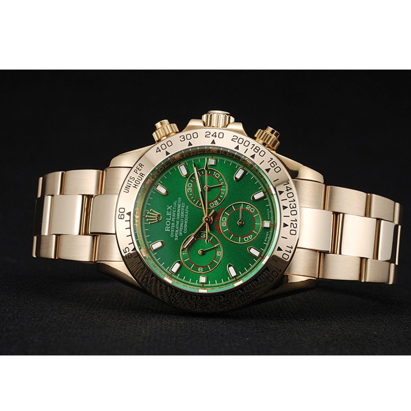 Good copy rolex watches Rolex Cosmograph Green Dial Bracelet Daytona And Case Gold 1454244 0514